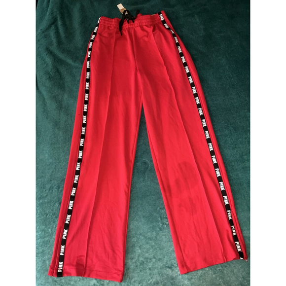 VS Pink Women's Size Medium Pink Track Pants Red - Picture 5 of 11